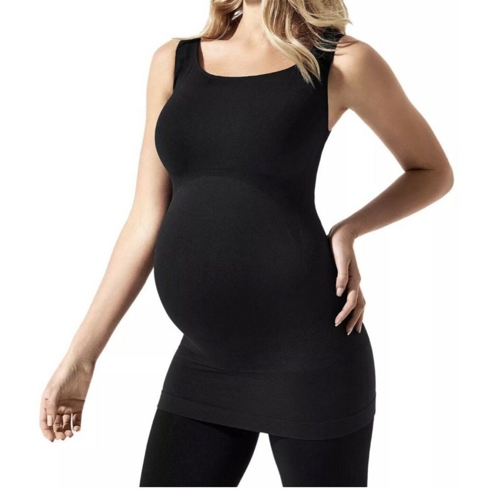 Blanqi Maternity Belly Support Tank Top Sleeveless Black Size Medium